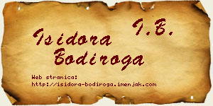 Isidora Bodiroga vizit kartica